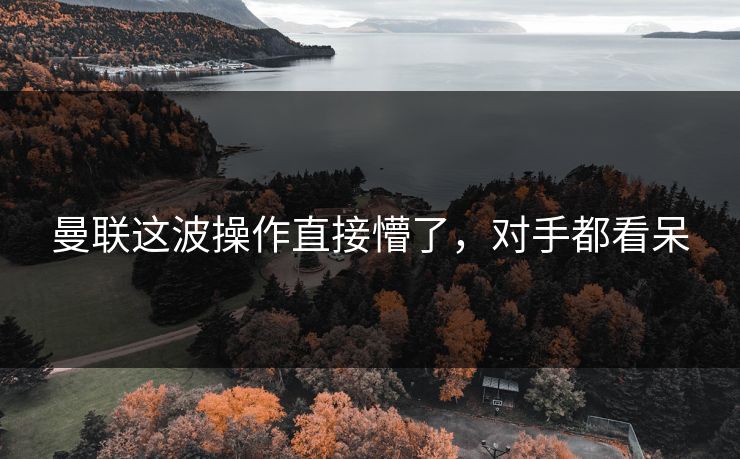 曼联这波操作直接懵了，对手都看呆