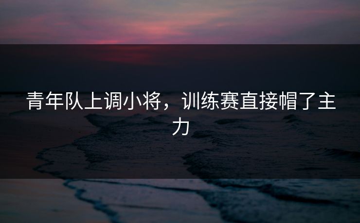 青年队上调小将，训练赛直接帽了主力
