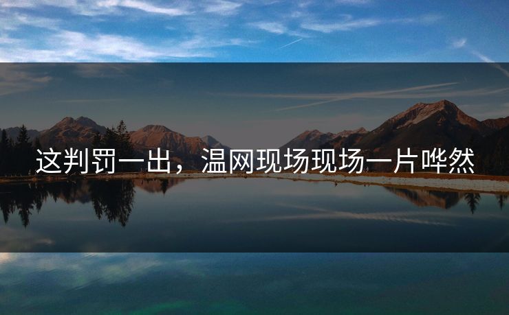 这判罚一出，温网现场现场一片哗然