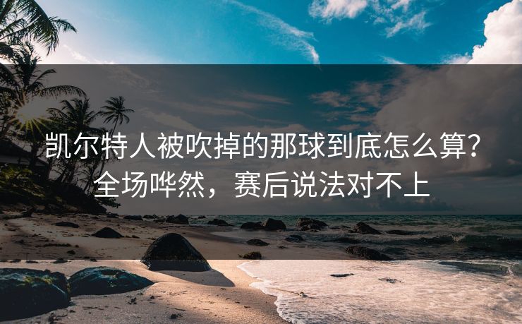 凯尔特人被吹掉的那球到底怎么算？全场哗然，赛后说法对不上